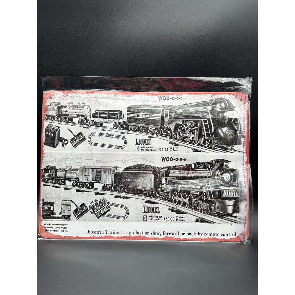 Lionel Electric Toy Trains Sign Metal 1950’s Vintage Style
